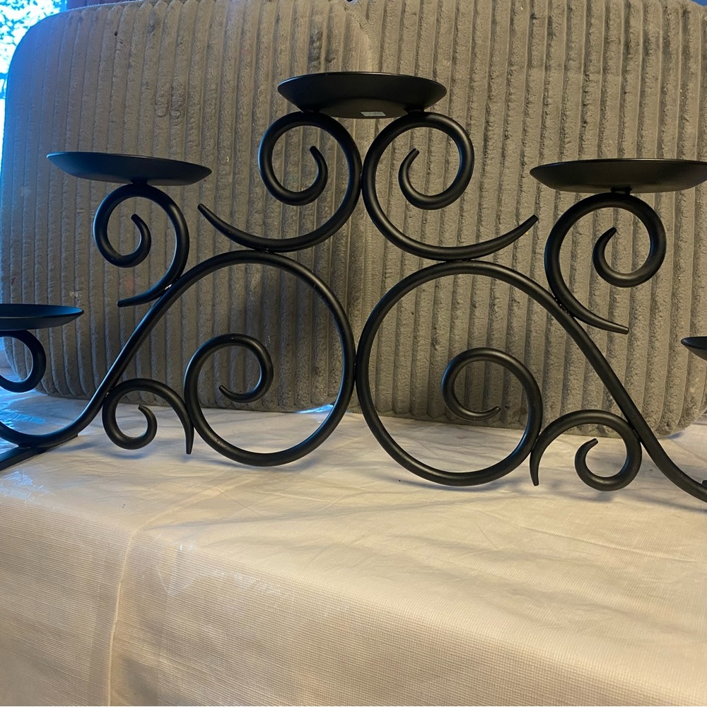 PartyLite Black Swirl Candle Holder